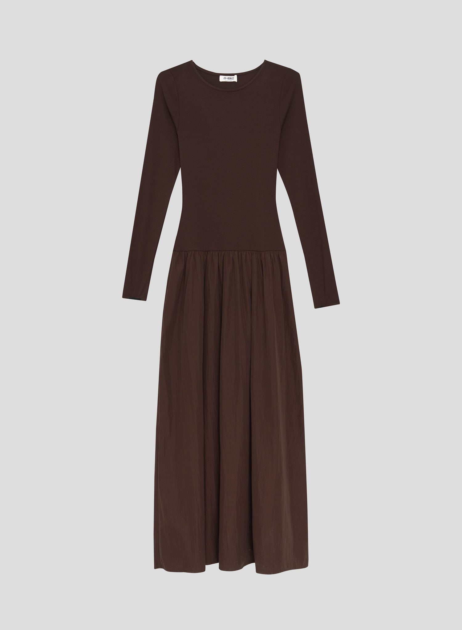 Chocolate Contrast Long Sleeve Maxi Dress